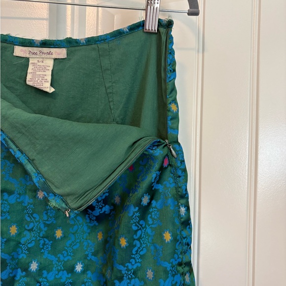 Y2k 90’s Vintage free people satin teal blue midi skirt size 5/6 - Picture 3 of 7